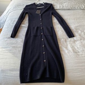 BNWT Naadam Cashmere Ribbed Cardigan Dress